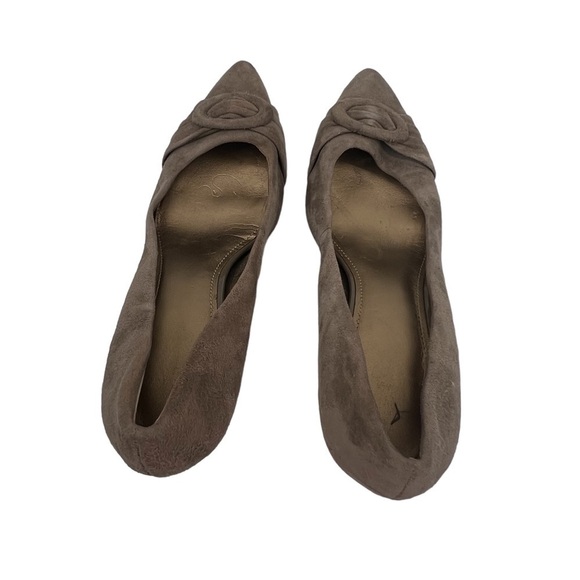 GJD Ginnie Johansen Design Suede Taupe Pointed Toe Pumps Size 8 Women’s - Picture 5 of 9
